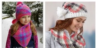 Planned Pooling Hat and Cowl Set Free Crochet Pattern