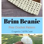 Toasted Hazelnut Brimmed Beanie Free Crochet Pattern