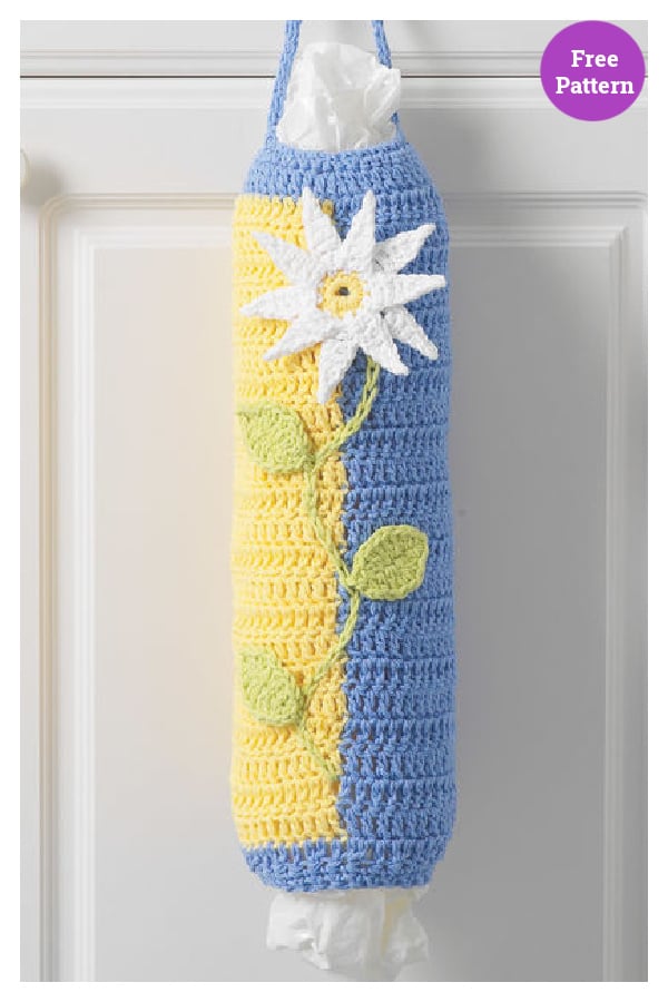 Two Color Plastic Bag Keeper Free Crochet Pattern 