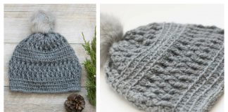 Alpaca Squishy Pom Beanie Hat Free Crochet Pattern