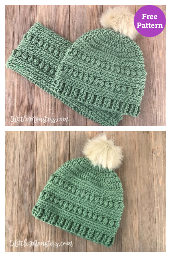 Bead Stitch Hat Free Crochet Pattern (Adult Size) 