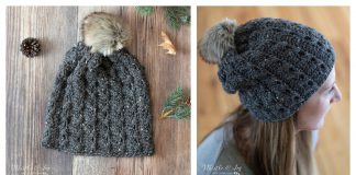 Easy Faux Cables Hat Free Crochet Pattern