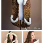 Faux Fur-Lined Hooded Scarf With Pockets Free Crochet Pattern