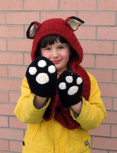 Fox Scoodie with Pockets Free Crochet Pattern