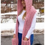 Hooded Scarf with Pockets Free Crochet Pattern
