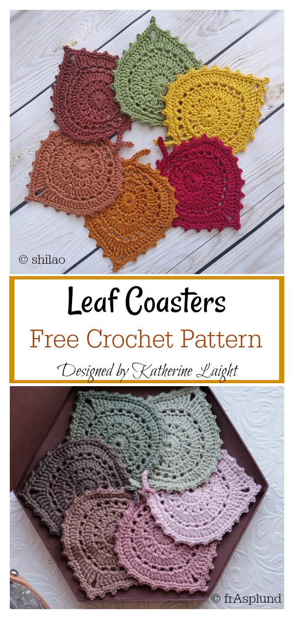 Leaf Coasters Free Crochet Pattern