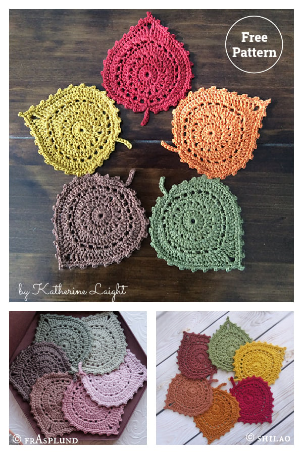 Leaf Coasters Free Crochet Pattern 
