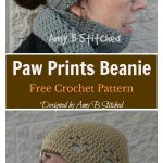 Paw Prints Beanie Free Crochet Pattern