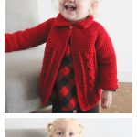 Red Cable Twist Baby Sweater Free Crochet Pattern