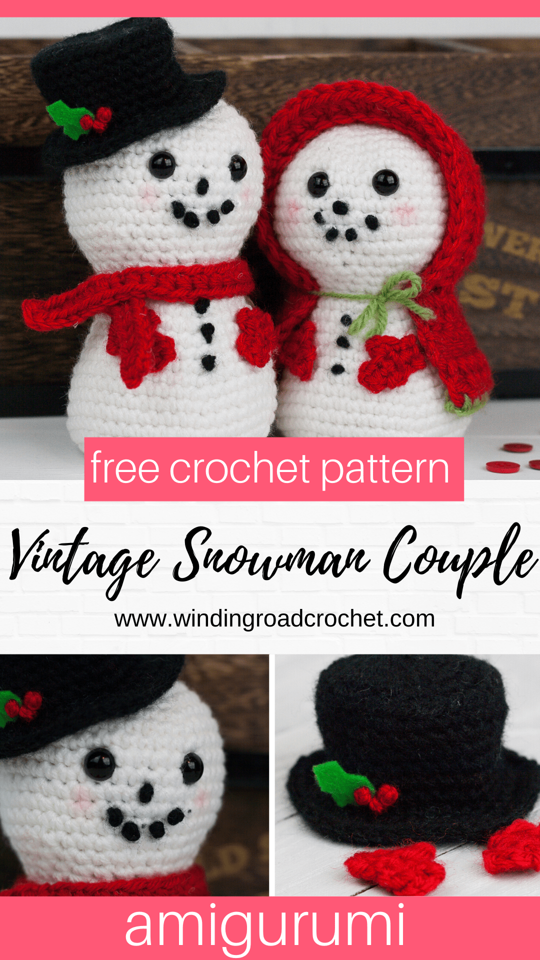 Snowman Couple Amigurumi Free Crochet Pattern