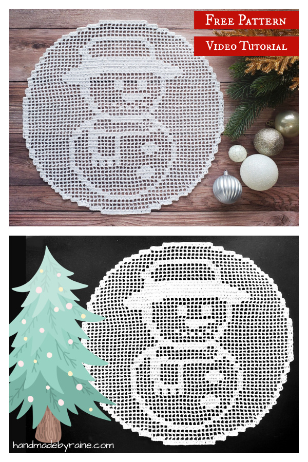 Snowman Doily Free Crochet Pattern