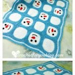 Snowman Granny Square Blanket Free Crochet Pattern