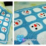 Snowman Granny Square Blanket Free Crochet Pattern