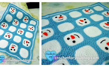 Snowman Granny Square Blanket Free Crochet Pattern