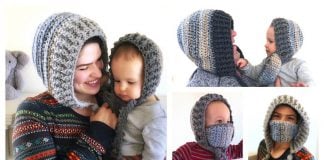 Winter Hood with Removable Mask Free Crochet Pattern