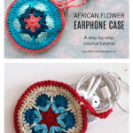 African Flower Earphone Case Free Crochet Pattern