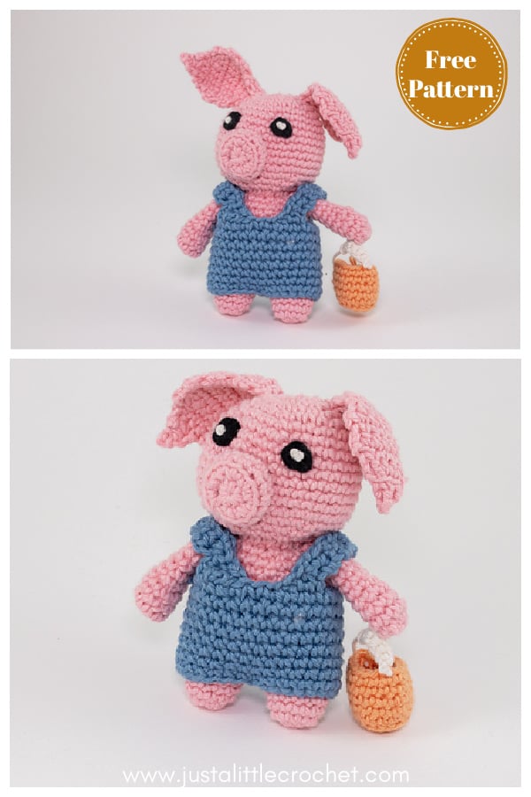 Amigurumi Little Pig with Bucket Free Crochet Pattern