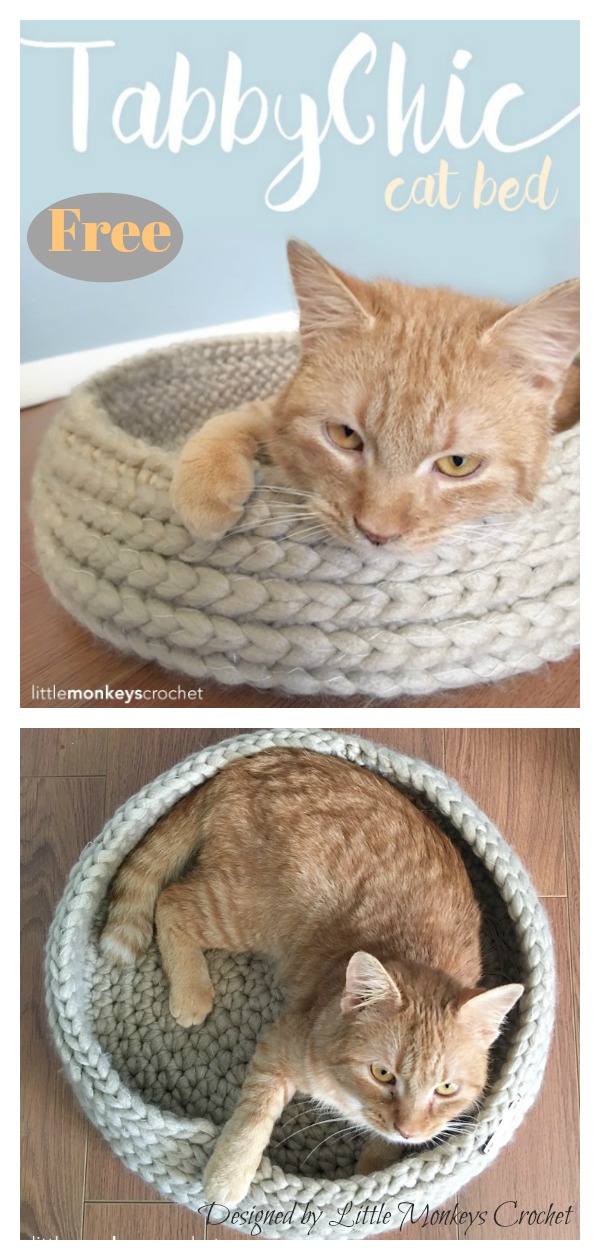 Cat Bed Free Crochet Pattern