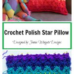 Crochet Polish Star Stitch Rainbow Pillow