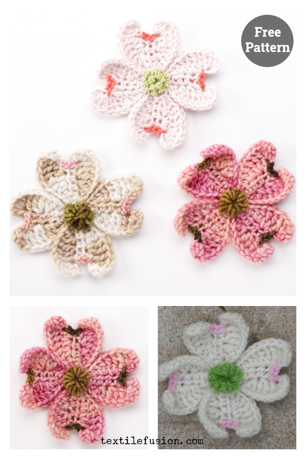 Dogwood Flower Free Crochet Pattern