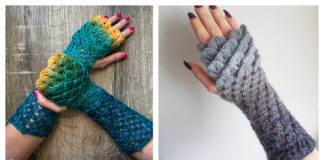 Dragon Scale Fingerless Gloves Crochet Patterns