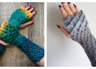 Dragon Scale Fingerless Gloves Crochet Patterns