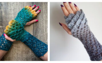 Dragon Scale Fingerless Gloves Crochet Patterns