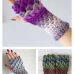 Dragon Scale Fingerless Gloves Free Crochet Pattern