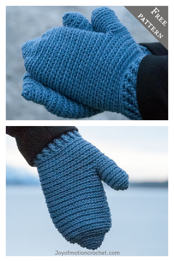 Easy Warm Winter Mittens Free Crochet Pattern 