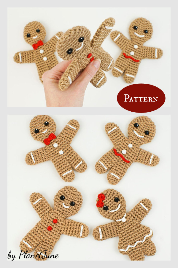 Gingerbread Man Gingerbread Girl Ornament Crochet Pattern