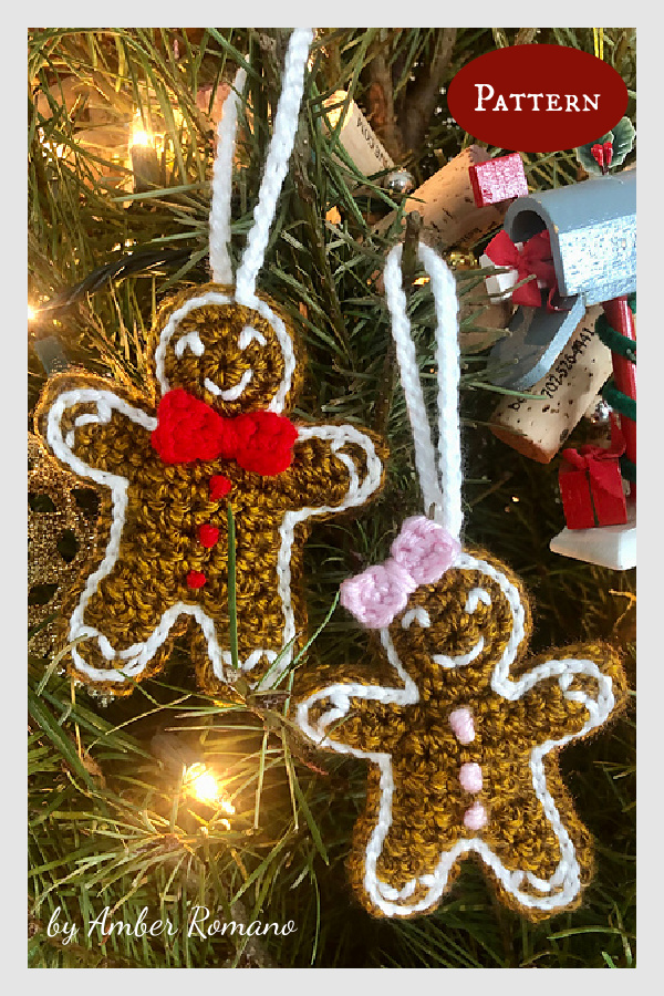 Gingerbread Man Ornament Crochet Pattern
