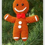 Gingerbread Man Ornament Crochet Pattern