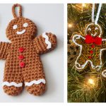 Gingerbread Man Ornament Free Crochet Pattern