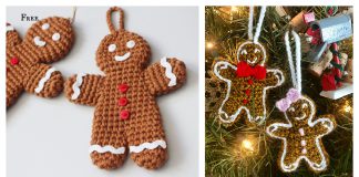 Gingerbread Man Ornament Free Crochet Pattern