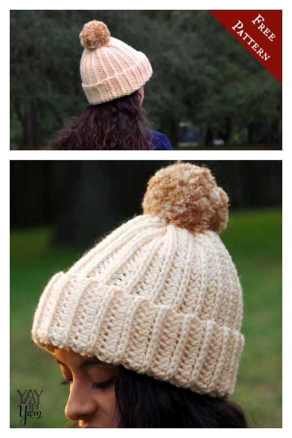 Knit-Look Hat Free Crochet Pattern