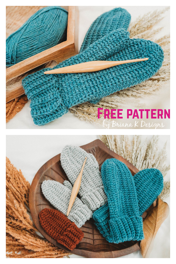 Knit-Look Mittens Free Crochet Pattern