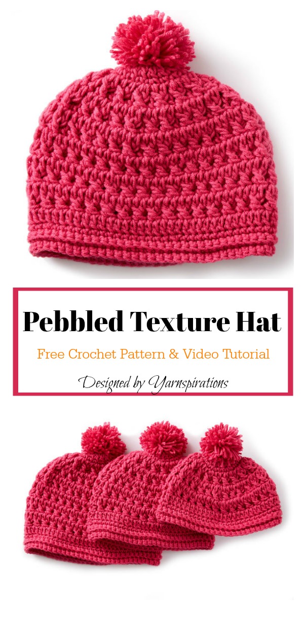 Pebbled Texture Hat Free Crochet Pattern and Video Tutorial