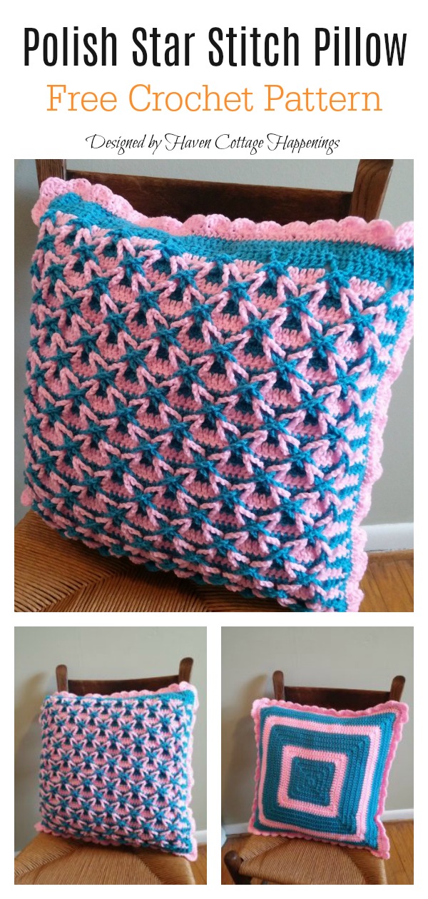 Polish Star Stitch Pillow Free Crochet Pattern