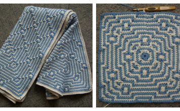 Raspberry Pi Mosaic Throw Free Crochet Pattern