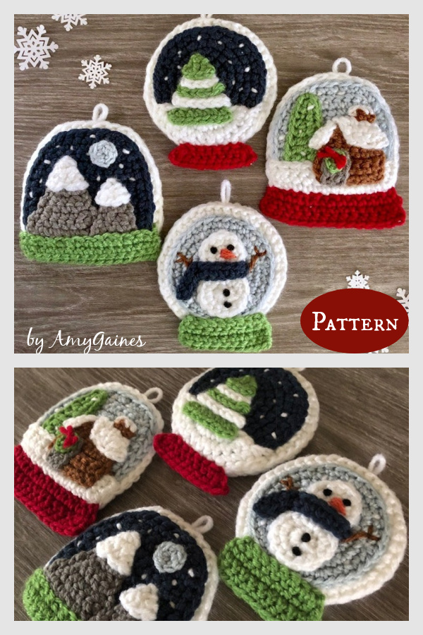 Snow Globe Christmas Ornament Crochet Pattern