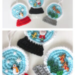 Snow Globe Christmas Ornament Free Crochet Pattern and Video Tutorial