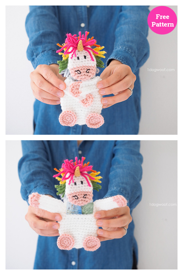 Unicorn Gift Card Holder Free Crochet Pattern
