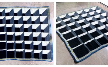 3D Illusion Cubine Blanket FREE Crochet Pattern