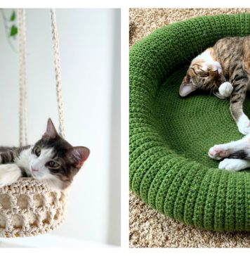 6 Pet Cat Bed Free Crochet Patterns