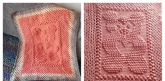 Bear with Heart Baby Blanket Free Crochet Pattern
