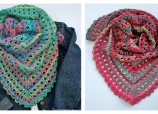 Candy Kisses Triangle Scarf Free Crochet Pattern and Video Tutorial