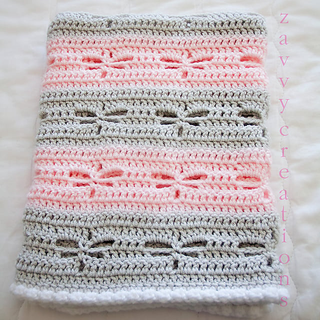 Dragonfly Baby Blanket FREE Crochet Pattern