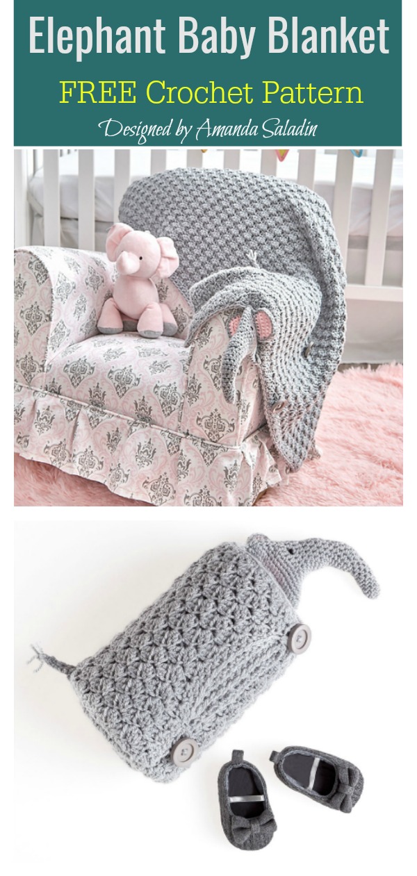 Elephant Baby Blanket FREE Crochet Pattern
