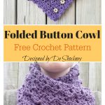 Folded Ivy Button Cowl Free Crochet Pattern