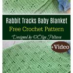 Rabbit Tracks Baby Blanket Free Crochet Pattern and Video Tutorial